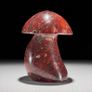 3 Hand-Carved Red Jasper Mushroom Sculptures - Natural Stone Image 6