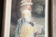 Vintage picture in vintage frame Approx 10.5 x 8.5 inches