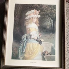 Vintage picture in vintage frame Approx 10.5 x 8.5 inches