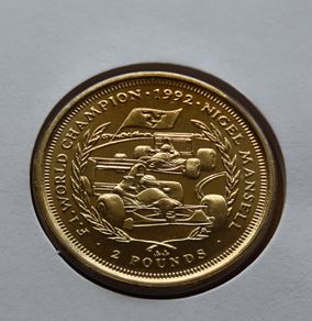 Nigel Mansell F1 Champion 1992 Isle of Man 2 pounds 1993 coin & stamp cover fdc