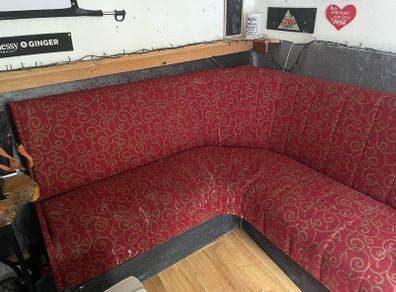 Bar corner seat, table and two chairs