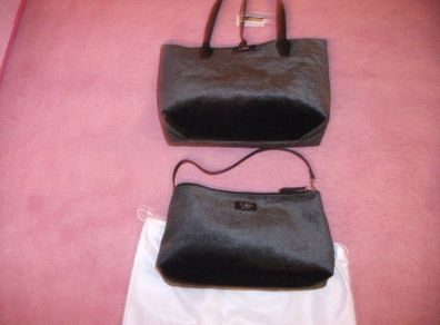 GUESS Bobbi reversible black velvet tote