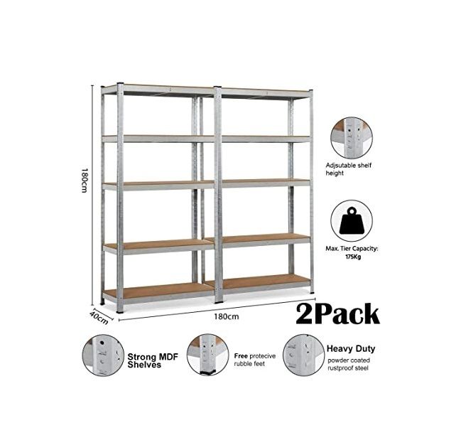 2 Pack Of Boltless Shelving Units Garage Shed Workshop Storage