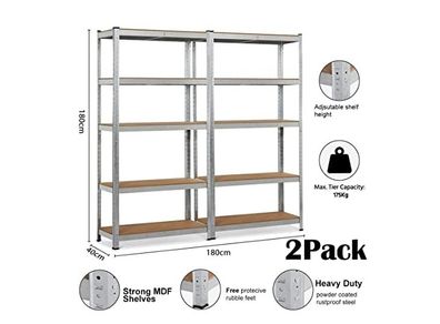 2 Pack Of Boltless Shelving Units Garage Shed Workshop Storage