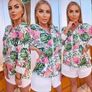 Jungle hoodie bomber flowers leaves Image 3