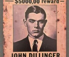 Vintage Style  Metal Sign. Reward poster, john dillinger
