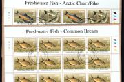 2001 Ireland Freshwater Fish (Perch, Arctic Charr, Pike &amp; Bream) Commemorative Stamp Sheetlet Plate 1A1A1A1A Fine Used with Dublin CDS cancel of 9th October 2001 (First day of issue) on envelope extract