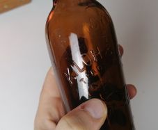32 - Vintage Kiloh Beer Bottle Embossed Letters Brown Glass Cork