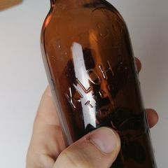 32 - Vintage Kiloh Beer Bottle Embossed Letters Brown Glass Cork