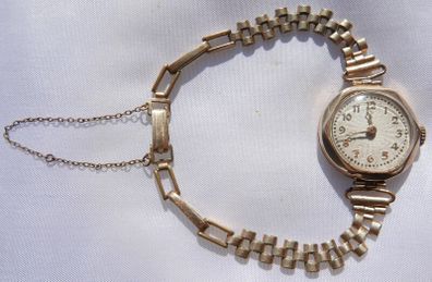 Vintage 9ct Solid Gold Watch Women Wrist Watch For Ladies 375 Gold Hallmarked -works well and keeps time