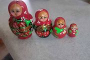 Matryoshka doll "Ladybug Red" Hand Painted Russian Dolls set of 4