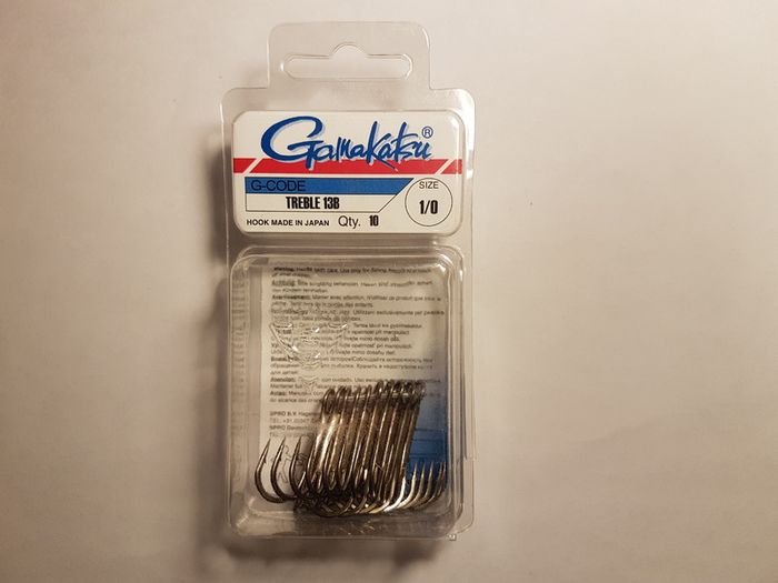 NEW - Pack of 10pcs GAMAKATSU Trebles Model 13B Size 1/0 - Pike Perch Trout Salmon Bass Cod Pollock Ling Mackerel Sea Deadbait Spinning Trolling