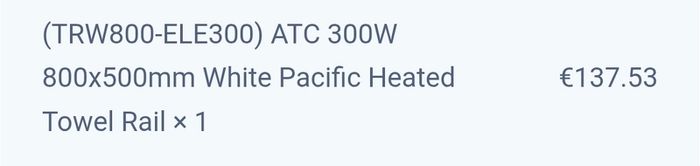 ATC 300W 800x500mm White Pacific Heaterd
