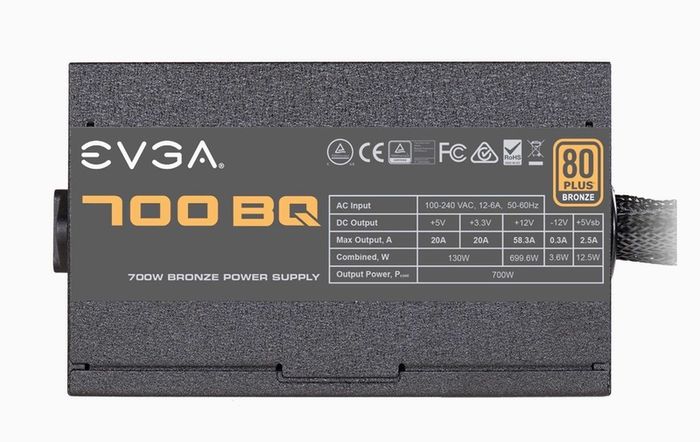 Brand new and factory sealed EVGA 700 BQ 700W 80+ Bronze power supply, never opened or used.