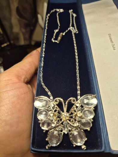 Vintage Large Butterfly Pendant + Chain