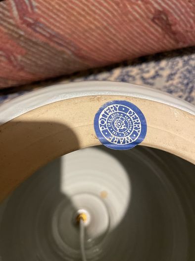 Large round pottery lamp