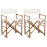 Folding Directors Chair 2 pcs Bamboo and Canvas Image 5