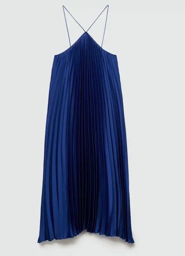Pleated halter neck dress