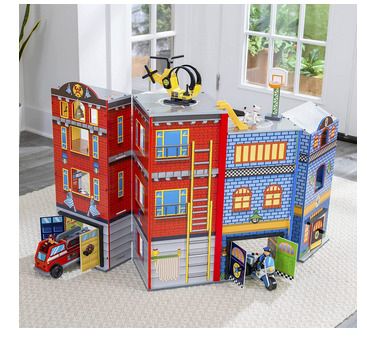 Wooden Play Set Fire Truck Police Helicopter