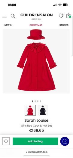 Christmas coat girl age 5-6 Yo