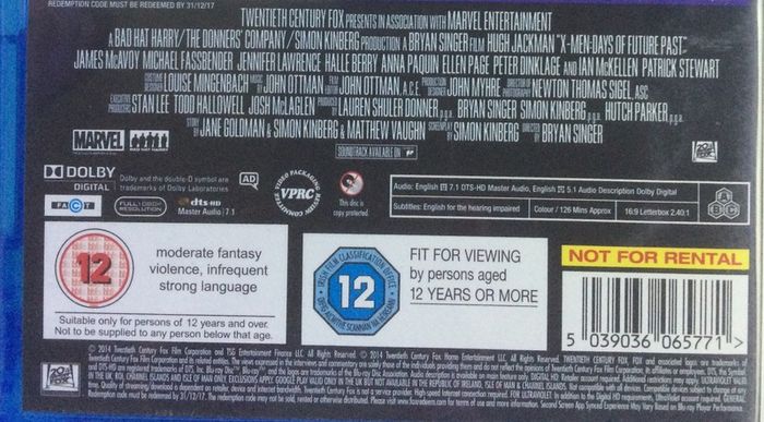 X-Men: Days Of Future Past [2014] Hugh Jackman, James McAvoy, Michael Fassbender, Jennifer Lawrence, Halle Berry, Anna Paquin, Elliot Page, Peter Dinklage, Ian McKellen & Patrick Stewart [Blu-ray Movie]