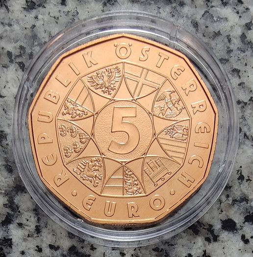 Austria 5 Euro Copper Uncirculated Coin 2019 - 150th Anniversary of the State Opera in Vienna - New Year Coins