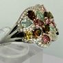 Multi-Tourmaline Zircon Cluster Ring Image 2