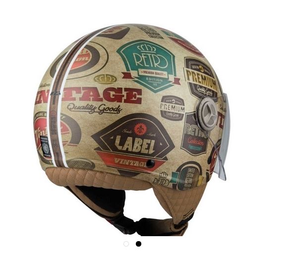 NZI Zeta Retro Label Motorbike Helmet - Size S (55-56cm)