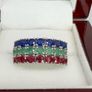 Silver Harry Ivens Multi Gemstone Band  A Masterpiece of Color Image 4