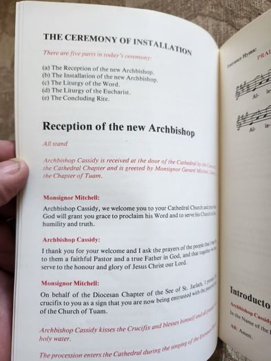 Archbishop Joseph Cassidy. 2 X Booklets. I X His Installation  And The Other His Ordination To The Episcopate. See Photos For Details.