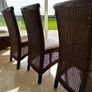 Set of 4 Woven Rattan Dining Chairs Image 2