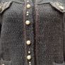 Elisa Cavaletti short fitted brown jacket, with embellished pockets and turned back cuffs. Image 7