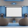 2820 84in (213cm) Manual Projector Screen Home Theater Roller 152x152 cm Image 3