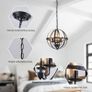 Pendant Light Industrial Globe Pendant Lighting Vintage Chandelier Spherical Hanging Ceiling Fixture for Kitchen Island Dining Table Farmhouse E14 Black 3 Light Image 5