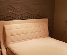 Double White Leather Sleigh Bed 4 ft 6
