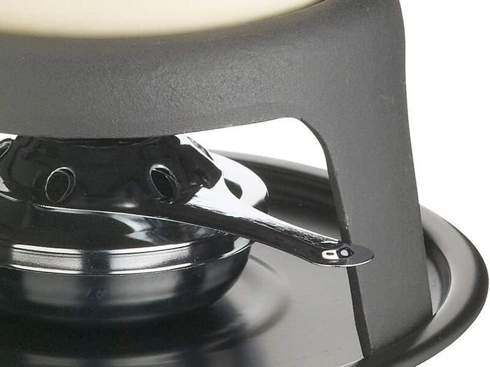 MasterClass Cast Iron Fondue Set, Fondue Pot with 6 Forks and Cast Iron Enamelled Bowl, Superior Heat Retention & Adjustable Burner, Gift Boxed, Cream, 21x18cm