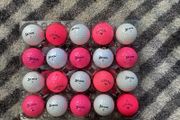 Pink and White golf balls