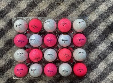 Pink and White golf balls