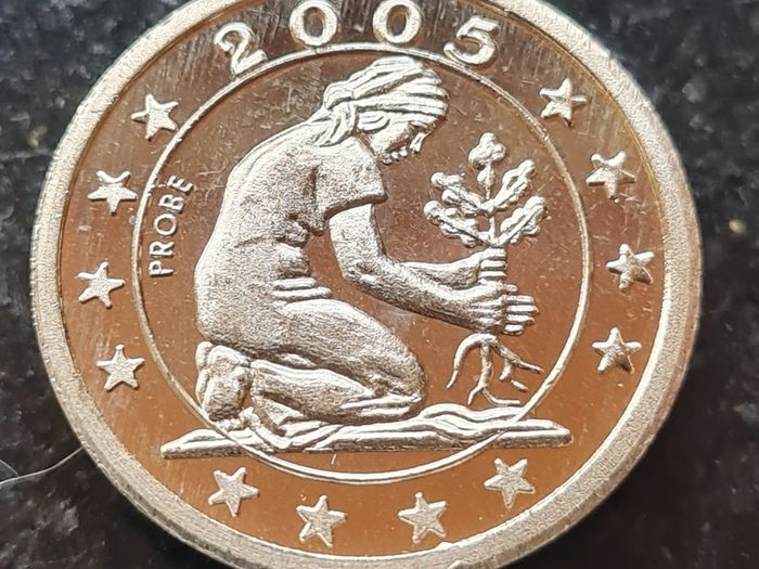 Germany 50 Pfennig Probe 2005 coin . Proof Like Finish.