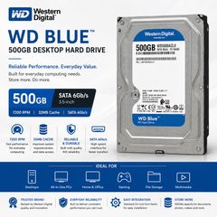 Western Digital 500GB 7200RPM SATA 3.5" HDD Desktop Hard Drive 500GB 32MB Cache SATA III