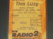 Thin Lizzy Ticket Stubb R.D.S Dublin 1983 Laminated Reproduction
