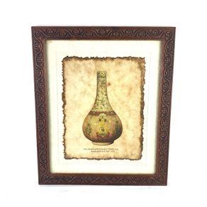 Vintage framed painting  'Chinese Tassel vase'