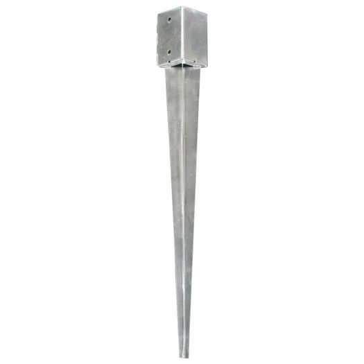 Ground Spikes 12 pcs Silver 9x9x90 cm Galvanised Steel