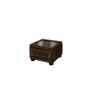 Saxon Leather Buttoned Pouffe Glass-Topped Table Image 3