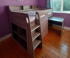 Mid Sleeper Bed with Desk and Storage