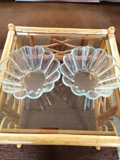 Pair of Fluted Glass Pyrex France Bowls