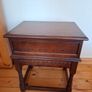 3 Vintage side tables; Beech wood 185 e. Wood Bros Carved Oak Table 215 euro , nest table 60 euro. Image 7