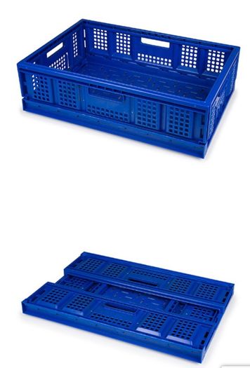Collapsible stackable storage crate