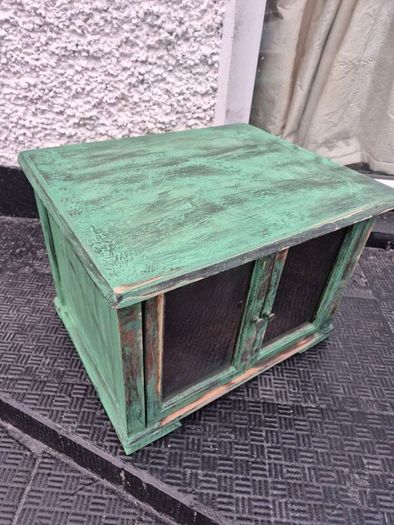 Small Vintage style  2 glass door counter  cabinet