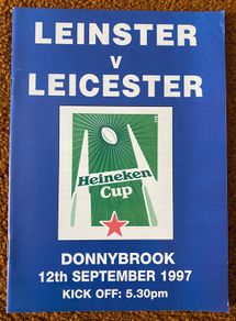 Very Rare 1997 Leinster v Leicester - Heineken Cup Programme